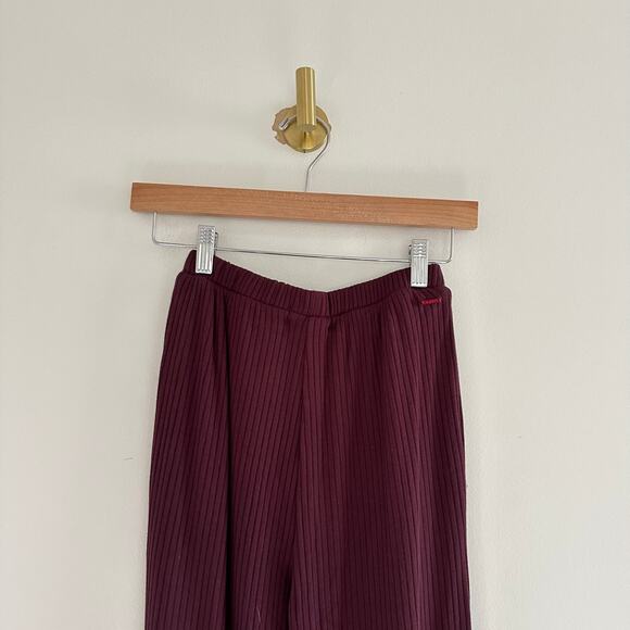 n:Philanthropy Ribbed Knit High Rise Pull On Wide Leg Pants Red XS NWT - Picture 7 of 9